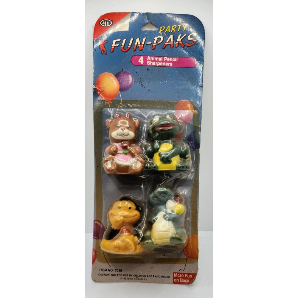 4 Animal Pencil Sharpeners Betta in Package‎ 1993